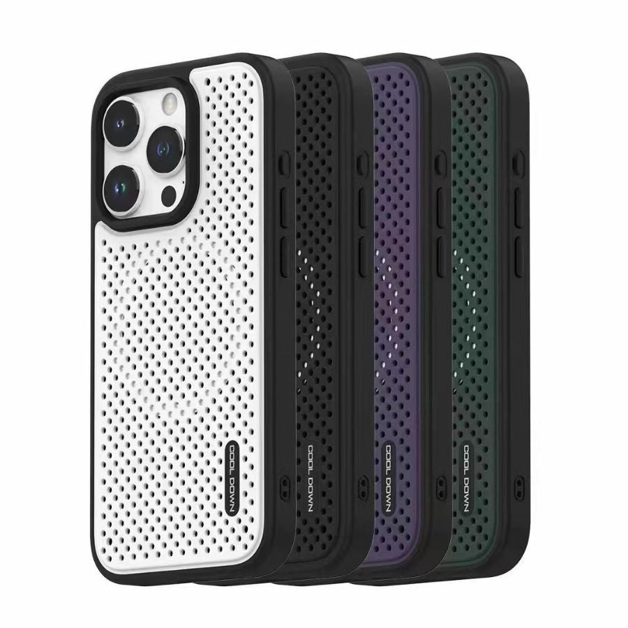 Cooling Grid Phone Case Magnetic Metal Soft Shell