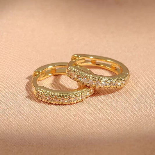 Korean-style Micro-paved Diamond Earrings Minimalist