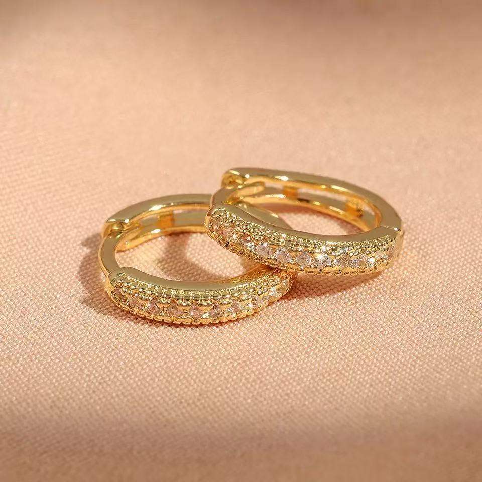 Korean-style Micro-paved Diamond Earrings Minimalist