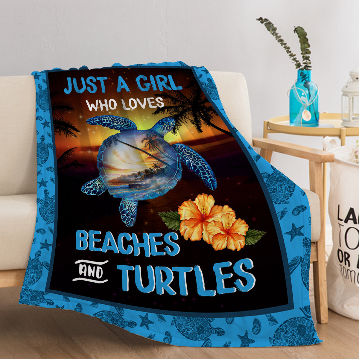 Beaches Turtles Throw Blanket Ocean Theme Blankets Soft Flannel Throw Sea Turtle Blanket Gifts For Kids Teens Boys Girls