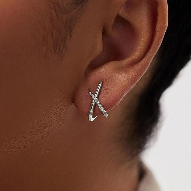 New Cross Zircon Stud Earrings For Women Minimalist Versatile Earrings Luxury Elegant Jewelry