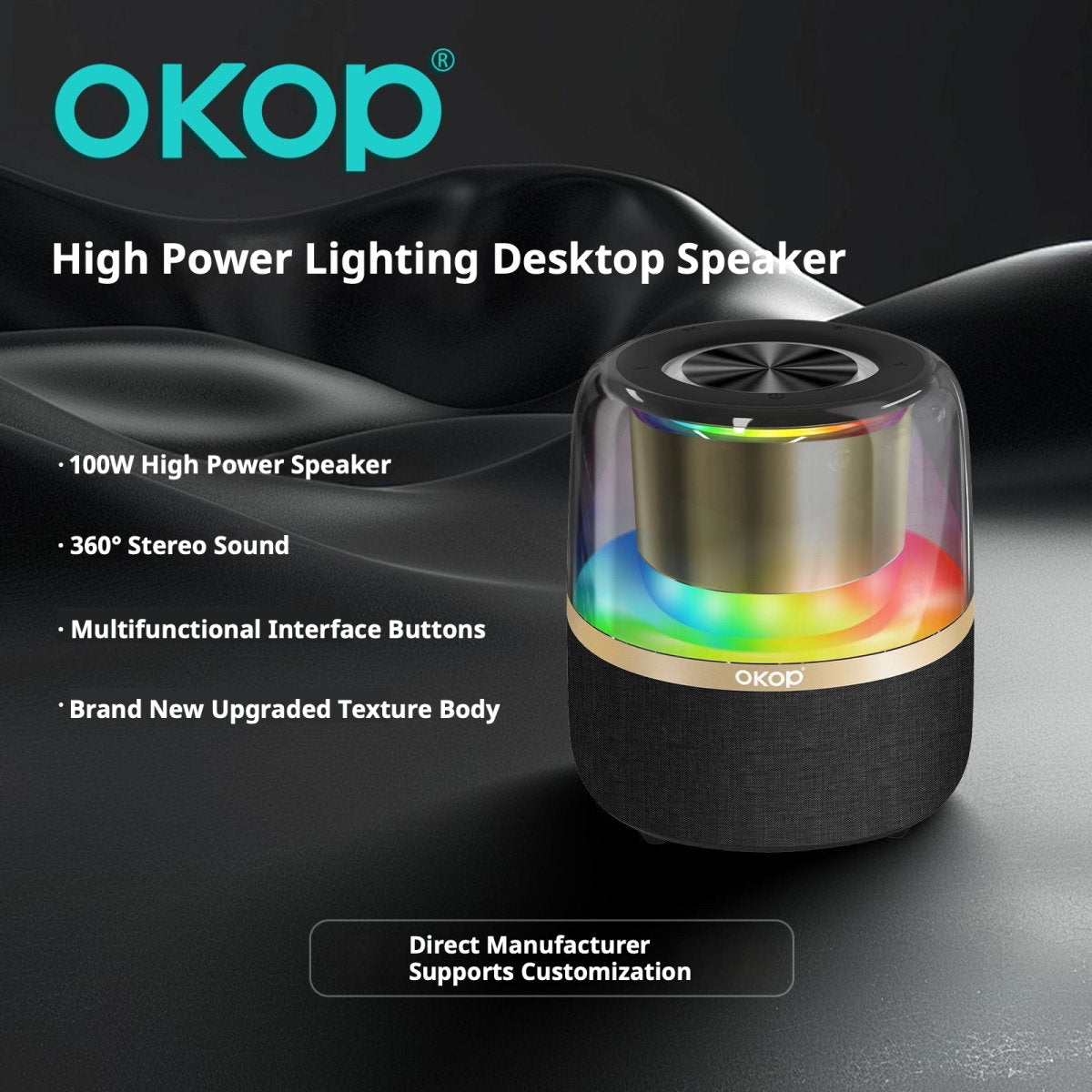 KP-837 Best Selling Bluetooth Speaker With RGB Ambient Light100W High-Power Home Audio Factory Direct Stock