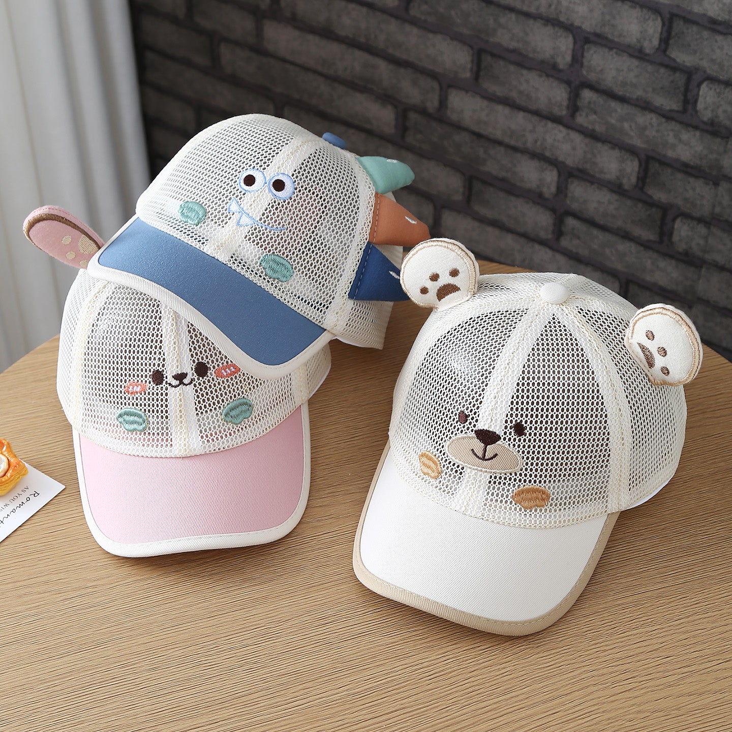 Children's Hats - Summer Boys And Girls Cartoon Ear Mesh Breathable Baseball Caps - Baby Outdoor Sun Protection Beanie Hats
