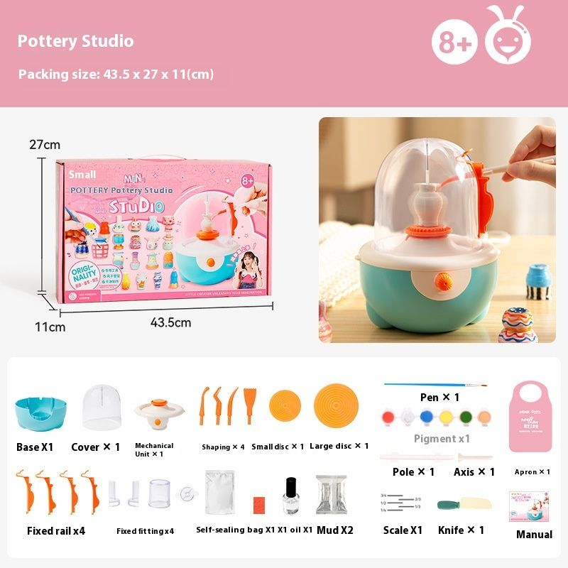 Children's Potter's Wheel Electric Clay Turntable Handmade Diy Polymer Clay Burn-free Brickearth Boy Toys