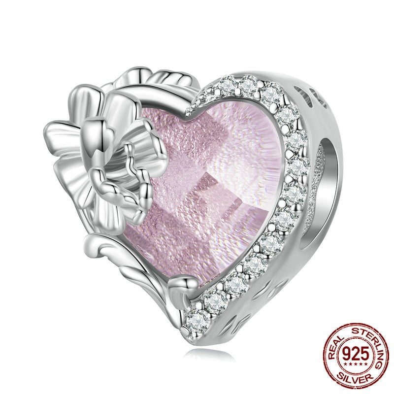 December Birthstone Bracelet Bead Heart Bead Accessories