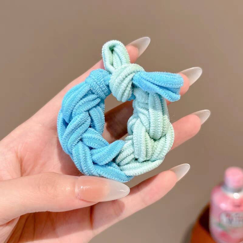 High Ponytail Hair Tie Colorful Braided