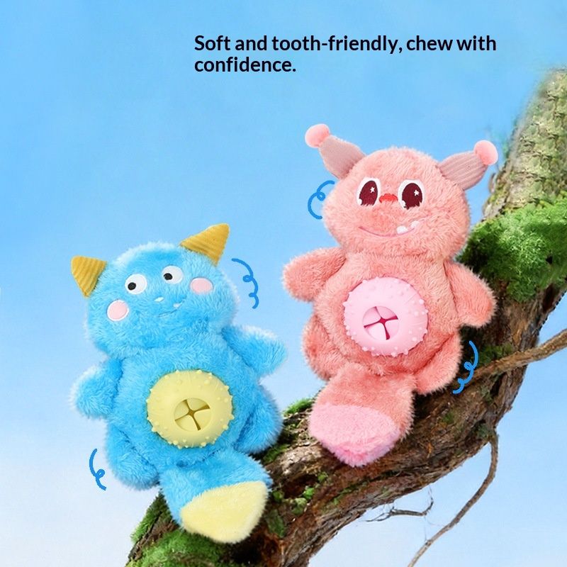 Little Monster Plush Sounding Toy Dog Food-Hiding Chewable Teether