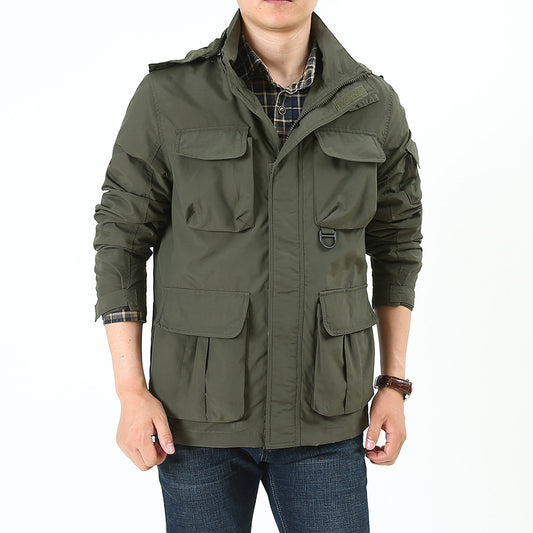Casual Versatile Windbreaker Outdoor Hiking And Sports Hooded Loose-fit Jacket