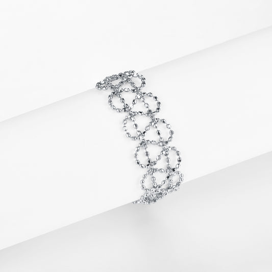 S925 Sterling Silver Hollow Ring 0.7g Lightweight 14-21mm Adjustable 8.4mm Wide 3 Colors Platinum Plated Gift Box
