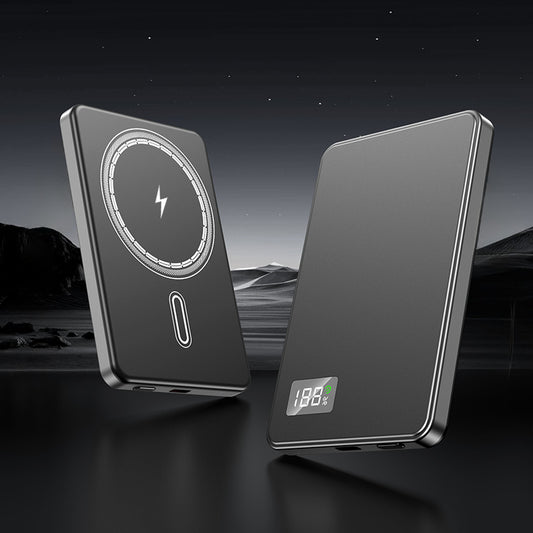 Ultra-thin Fast Charging Magnetic Power Bank With Built-in Cable