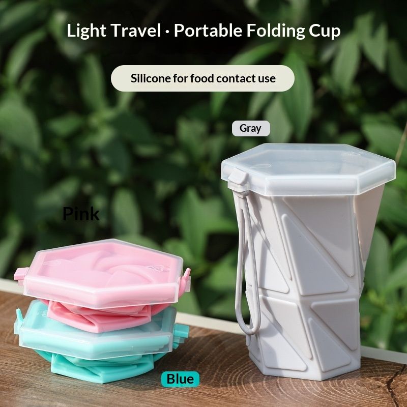 Silicone Folding Water Cup Extendable Portable For Outdoor Sports And Travel