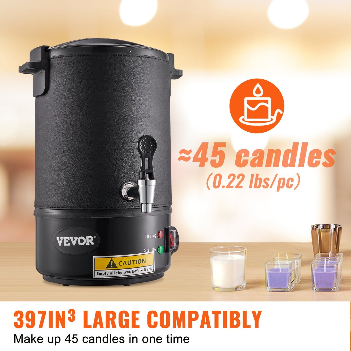 Wax Melter For Candle Making, 6.5 Liter Large Electric Wax Melting Pot Easy Pour Spout, 9-level Temperature Control, Easy Clean For Candle Soap Cream Beauty Bulk Production Business Or Home