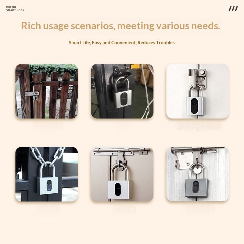 Smart Fingerprint Bluetooth Padlock For Dormitory Gyms