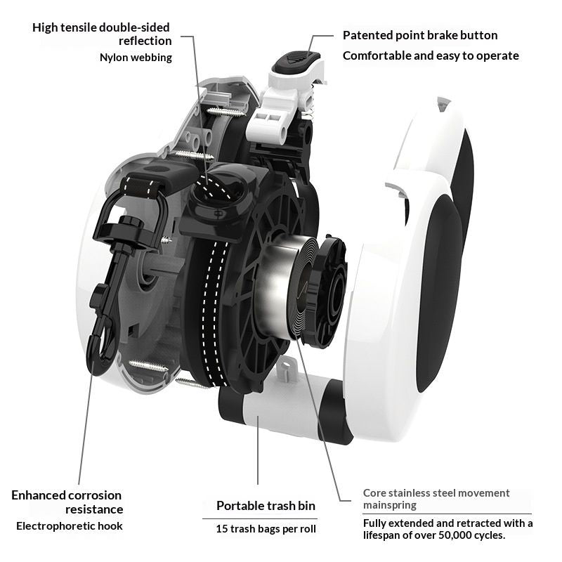 Pet Automatic Retractable Reflective LED Leash