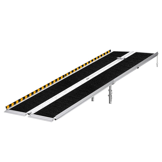 Portable Wheelchair Ramp, 8FT, Non-Slip Aluminum Folding Handicap Ramp For Wheelchair, 800 Lbs Capacity, Door Threshold Ramps For Home Steps, Stairs, Entry, Threshold, Doorways, Scooter, Curbs