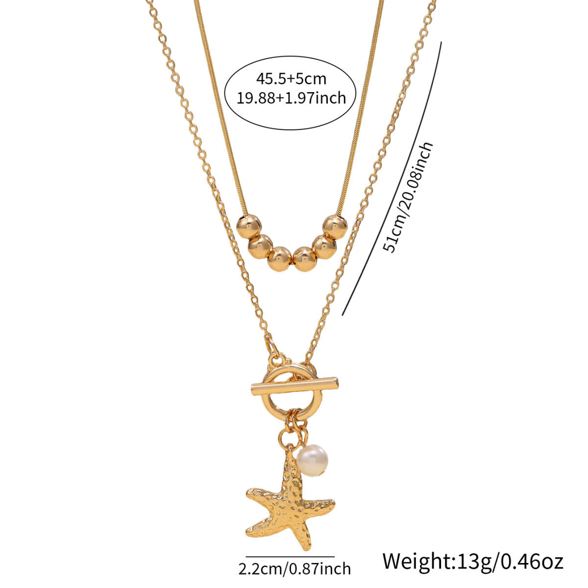 Cross-border Fashion Vacation Ocean Series Necklace For Women, Casual Premium Texture Clavicle Chain With Shell & Starfish, OT Clasp Design Neck Jewelry