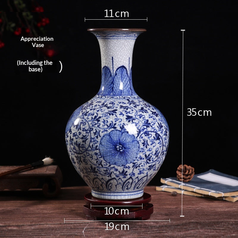 Blue-and-white Porcelain Vase Home Living Room Decoration