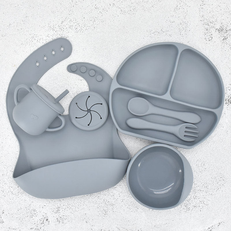 Food Grade Silicone Feeding Cutlery Set Children's Dinner Plate