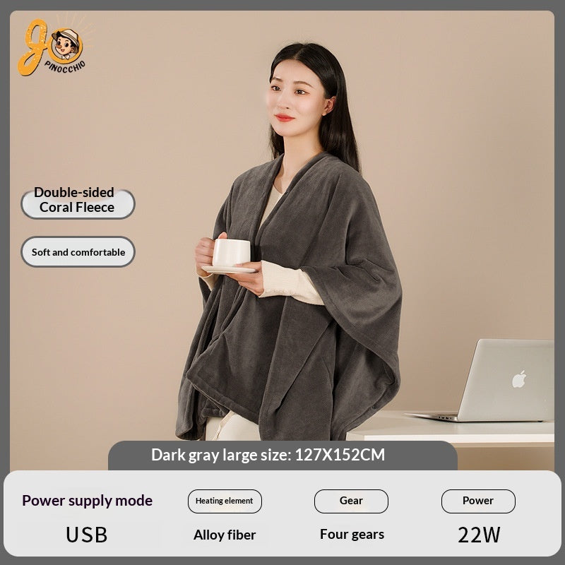 Electric Heated Shawl USB Outdoor Camping Sleeping Pad Body-Warming Heating Blanket