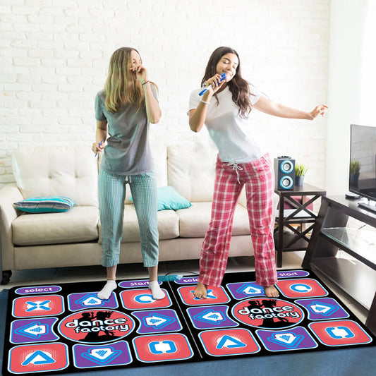 Double Dance Mat For Kids Child Adults Wireless Dancer Step Pads Non-Slip Home