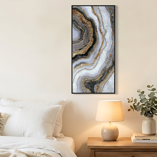Black And Gold Abstract Wall Art Small Size Home Wall Decoration Modern Minimalist Abstract Wall Decor Canvas Art Wall Decor Marble Texture Painting Pictures For Bedroom Office Artwork 20 X40
