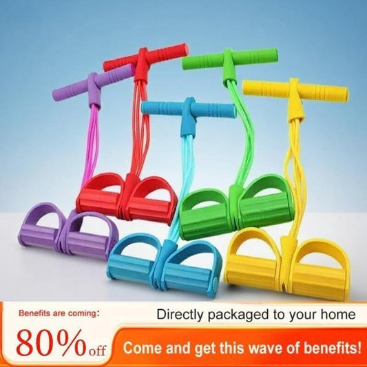 New Outdoor Sports Exercise Pedal Tensioner Sports Rope Fitness Equipment Slim Abdominal Arm Pedal Tension Rope Sit-Up Assistant Rubber Equipment Tensioner