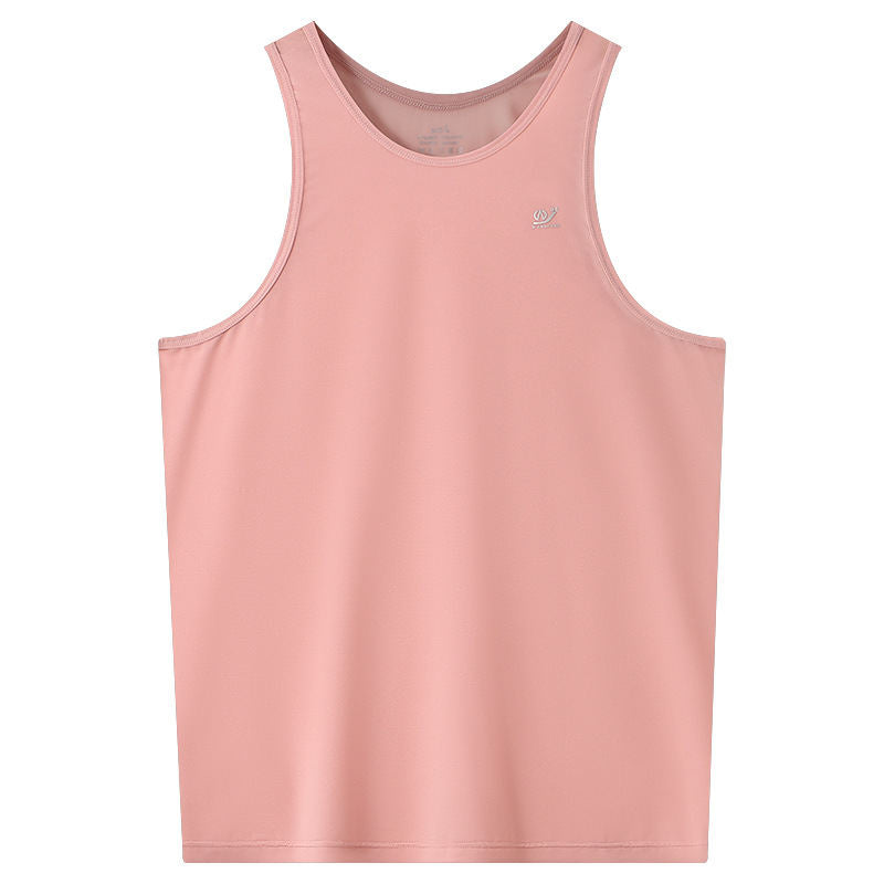Men's Ice Silk Summer Sports Vest Men's And Women's Slim-fit Breathable Mesh Quick-drying Sports Running Yoga Bottoming Shirt