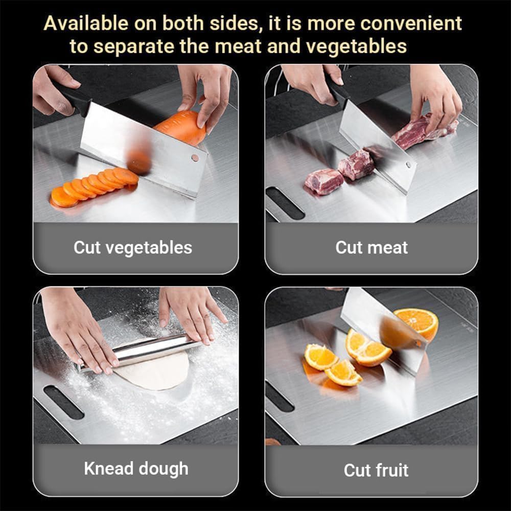 Cutting Board Double-Sided Stainless Steel Chopping Boards For Kitchen Camping