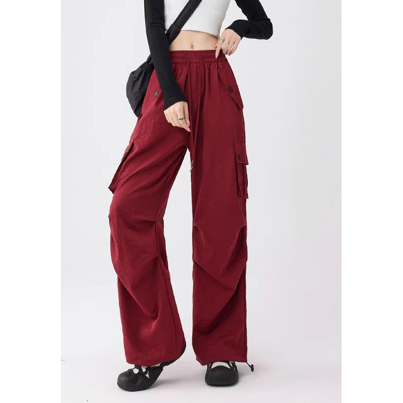 Korean Style Niche Drapey Cargo Pants For Women