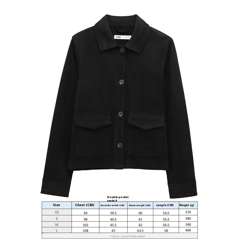 Suede Texture Effect Coat Beauty Clothing