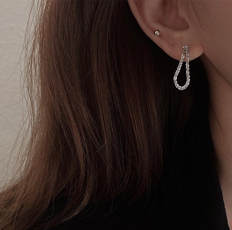 1 Pair 999 Sterling Silver Beaded Teardrop Earrings, Shiny & Minimalist, Perfect For Daily, Dating & Business, Ideal Valentine's Gift