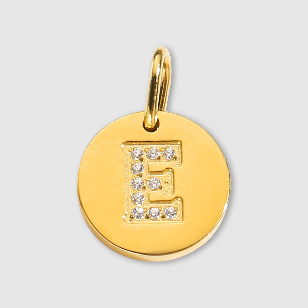 Diamond-Encrusted Jewelry Accessories Stainless Steel Letter Pendant