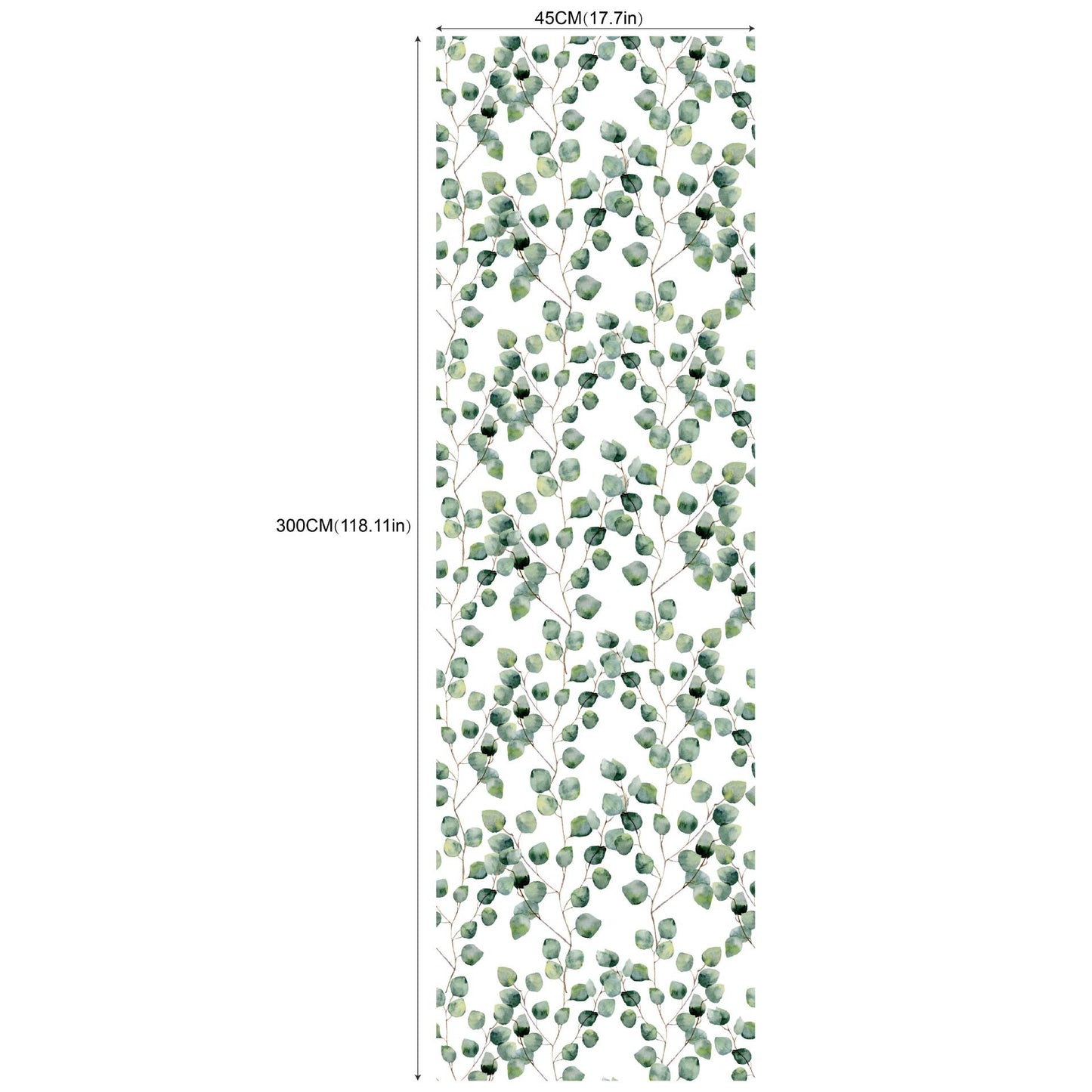 Removable Green Plants And Flowers Seamless Self-adhesive Wall Decor