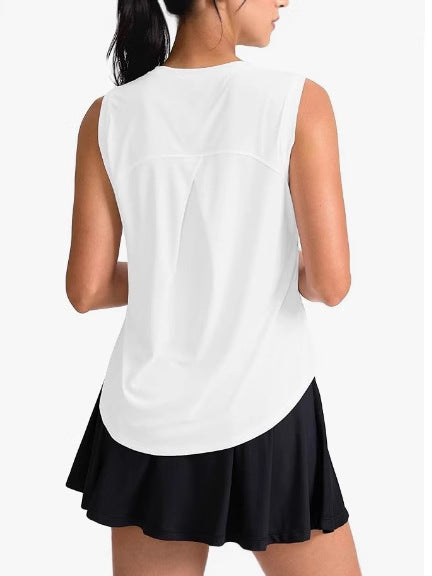 Women's Sleeveless Sports Top Breathable Lightweight Sports Tennis Yoga Shirt Sports Running Vest