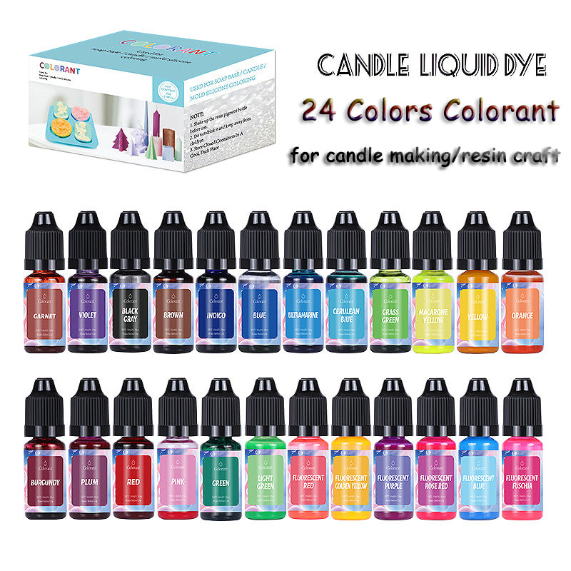 24Colors Candle Pigment Colorant Coloring Agent For DIY Candle Soap Bath Bomb-Candle-Dye-24Pcs-300603
