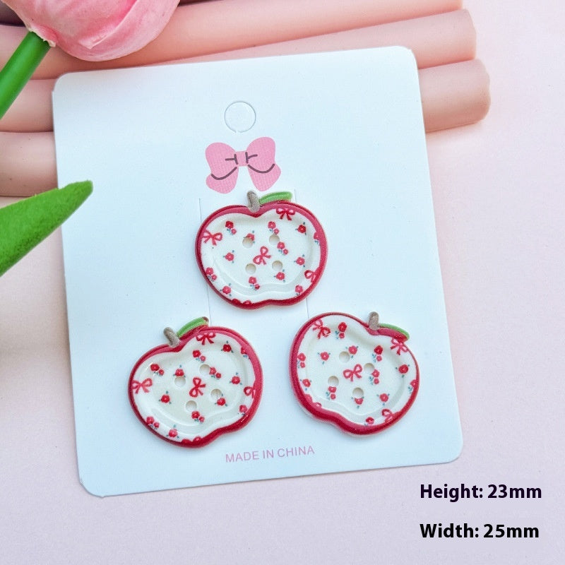Colorful Printed Plaid Button Acrylic Diy Ornament Accessories