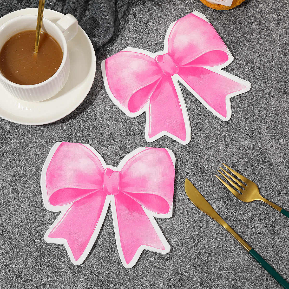 Bow-Shaped Special-Shaped Printed Napkins Party Napkins Home Hotel Party Disposable Napkins Customization