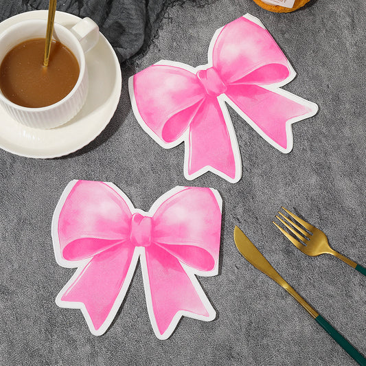 Bow-Shaped Special-Shaped Printed Napkins Party Napkins Home Hotel Party Disposable Napkins Customization