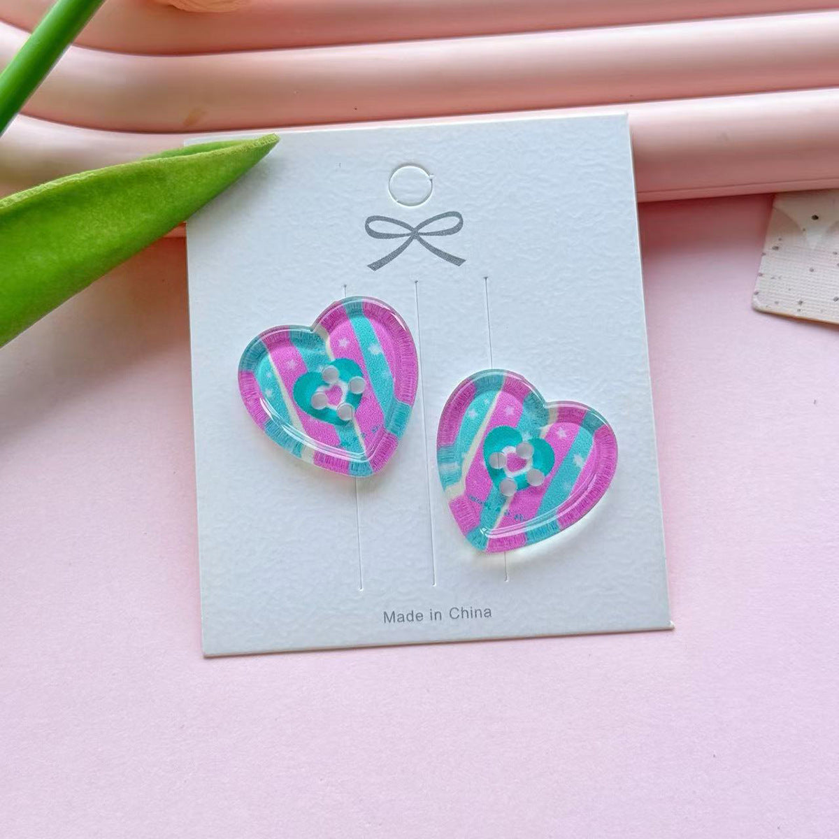 Four-hole Heart Button DIY Accessories