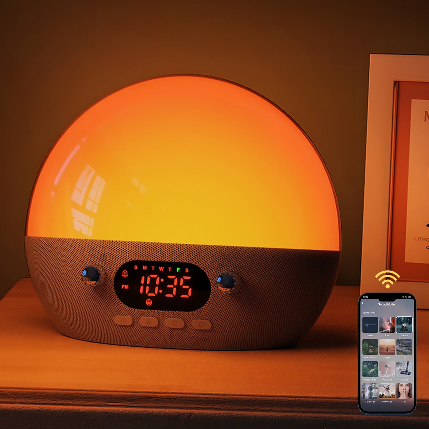Simulated Sunrise Atmosphere Bluetooth Music Smart Night Light