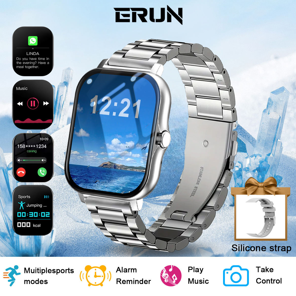 Sports Outdoor Smart Watch H Step Count Statistics Sleep Monitoring Bluetooth Call