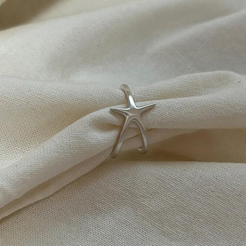 New Japanese And Korean-style Starfish Ring For Women Minimalist Design