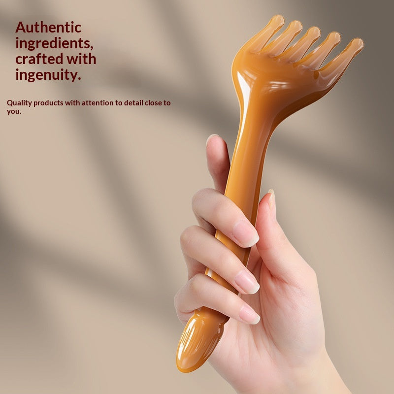 Resin Five-prong Massage Comb, Head Massager For Meridians And Acupoints