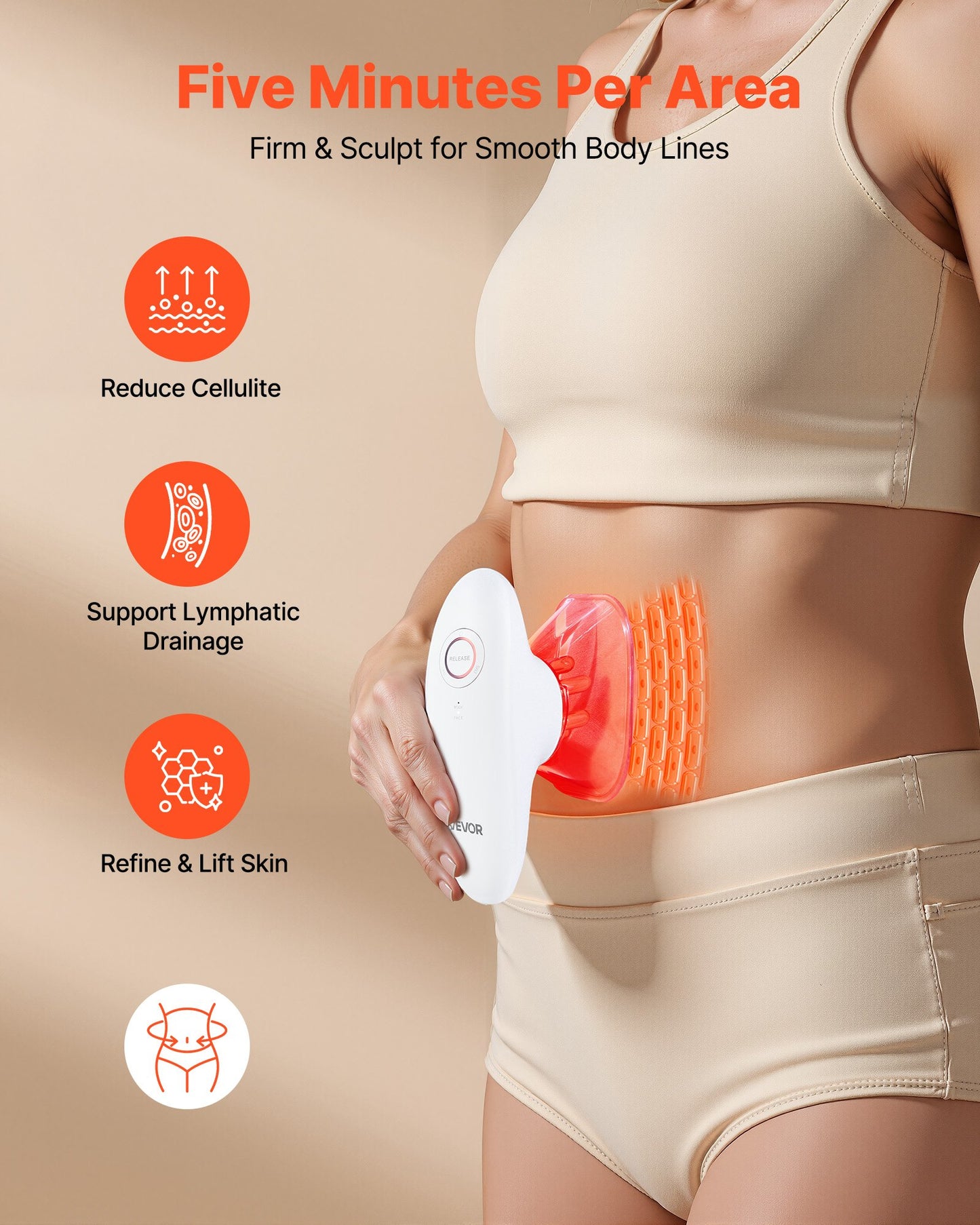 Body Sculpting Machine, 3-in-1 Electric Cellulite Massager With 3 Adjustable Functional Modes, Skin Tightening Cupping Therapy Tool With 60 Min Wireless Use, For Back, Belly, Waist, Arms, Legs