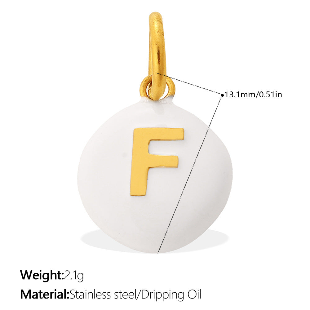Dopamine Color Blending 26 Letter Bead Bead Pendant - Stainless Steel - Suitable For DIY Hand Chains And Necklaces Accessories