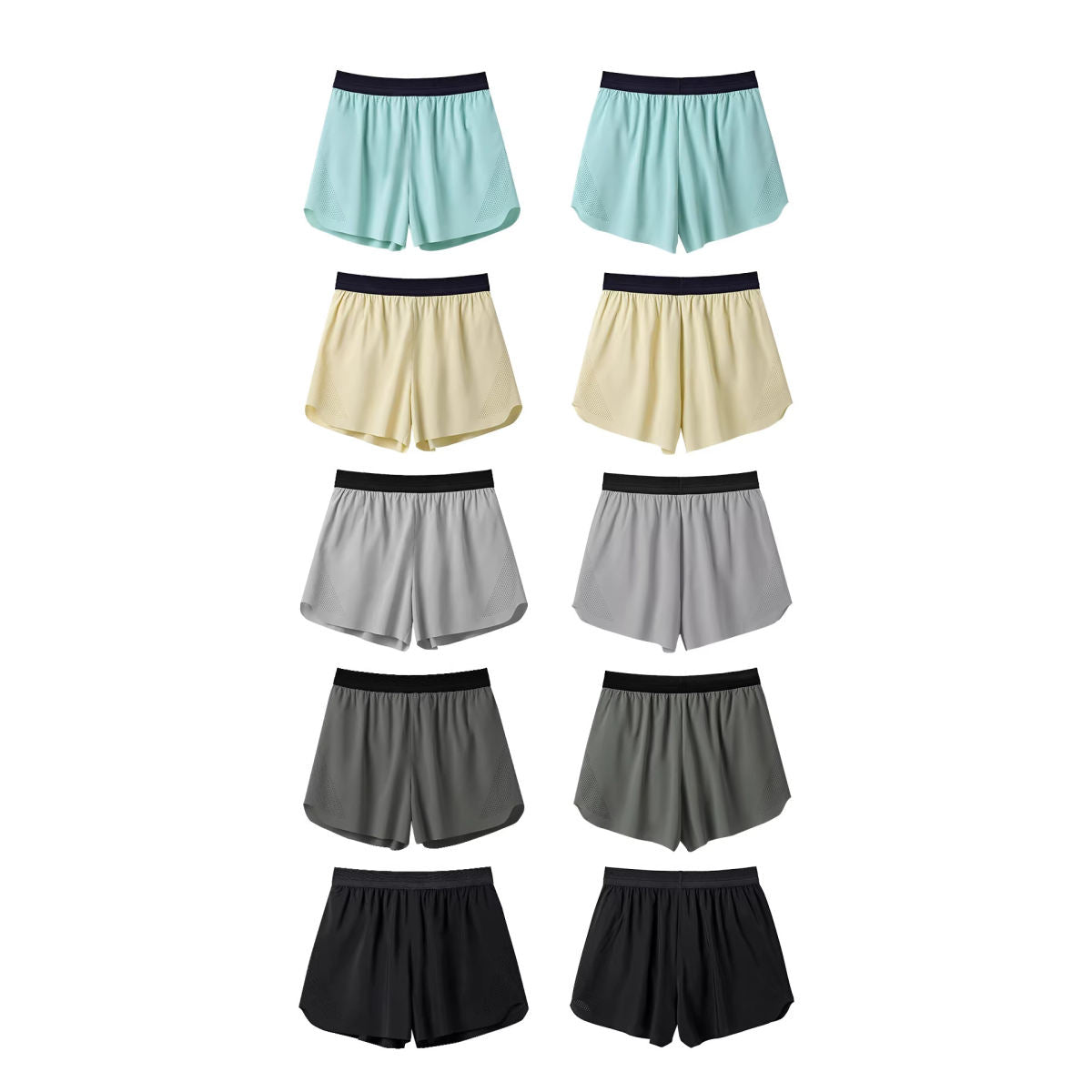 Laser-cut Faux Two-piece Running Shorts Outdoor Fitness Pants