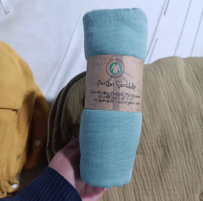 Solid-color Double-layer Gauze Bath Towel
