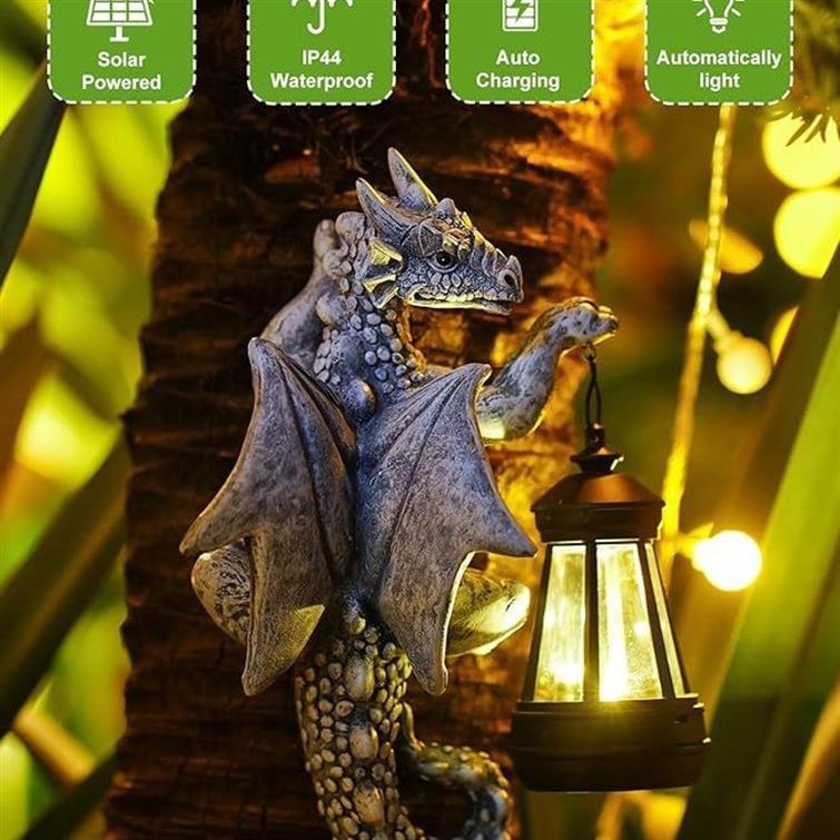 Western Dragon Lantern Outdoor Courtyard Garden Resin Craftwork
