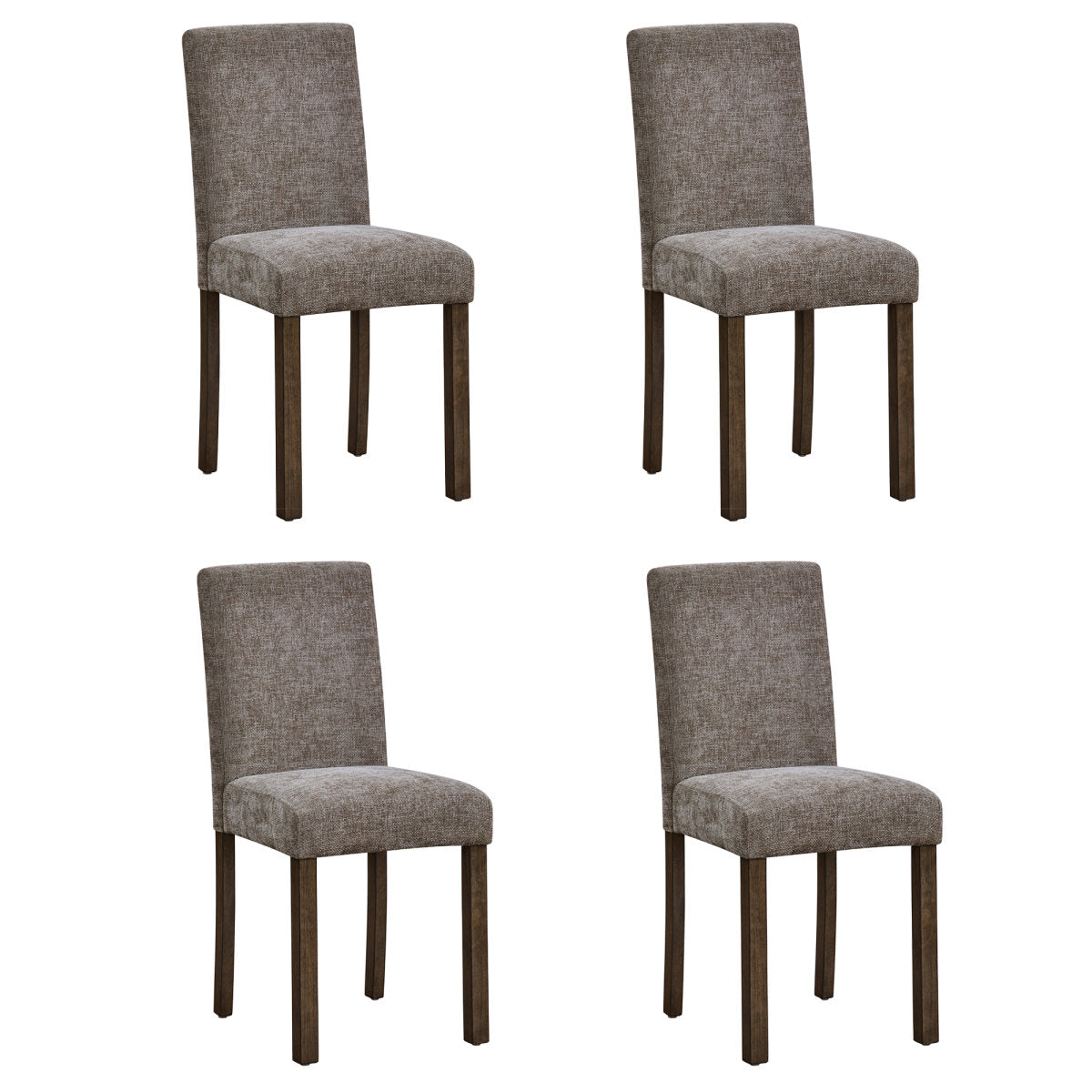 Dining Chairs Only, Wooden Dining Chairs Set of 4, Kitchen Chair with Padded Seat, Upholstered Side Chair for Dining Room, Living Room, Kitchen, Walnut
