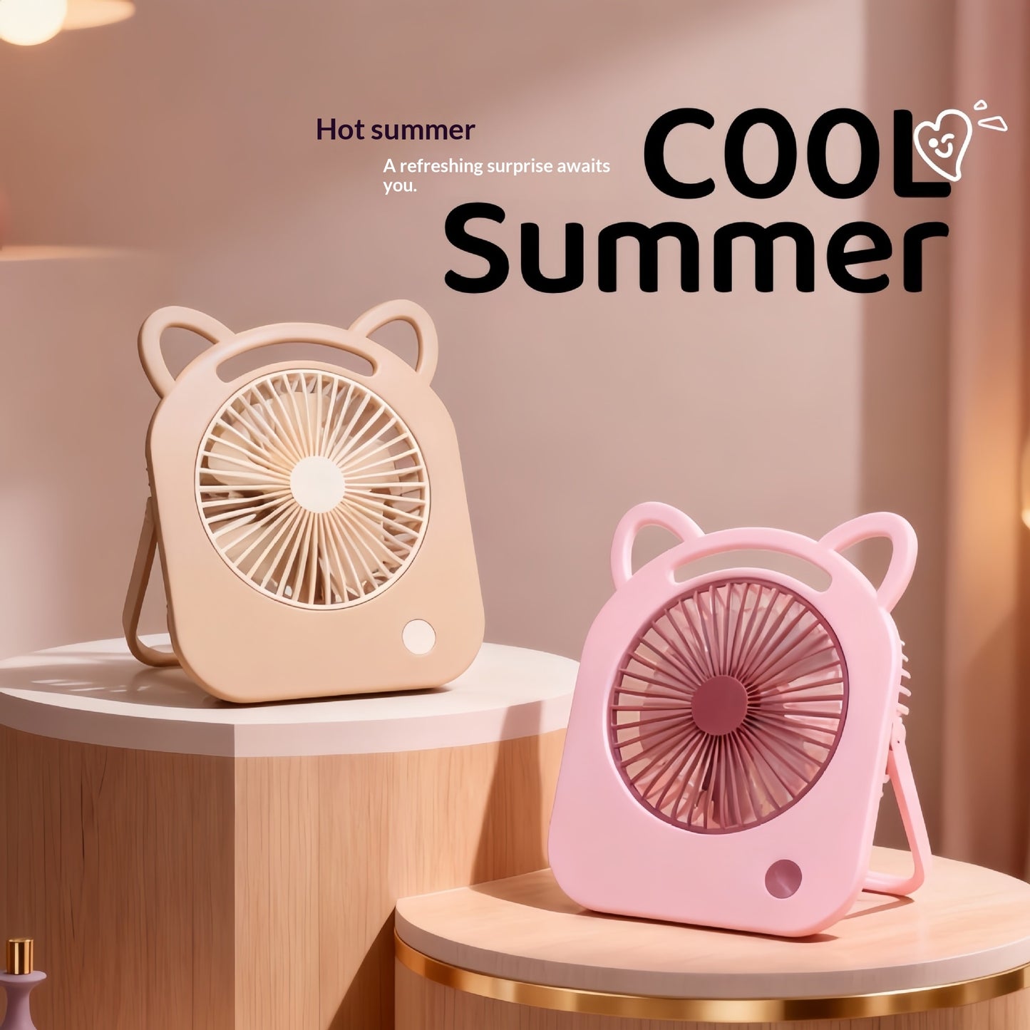 Adjustable-Angle Three-Speed Big Wind USB-Charged Gift Fan